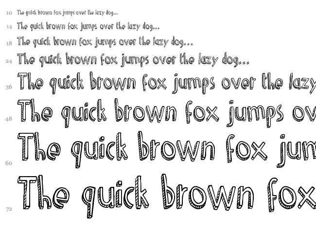 Denne Shuffle Euro Hollow font waterfall